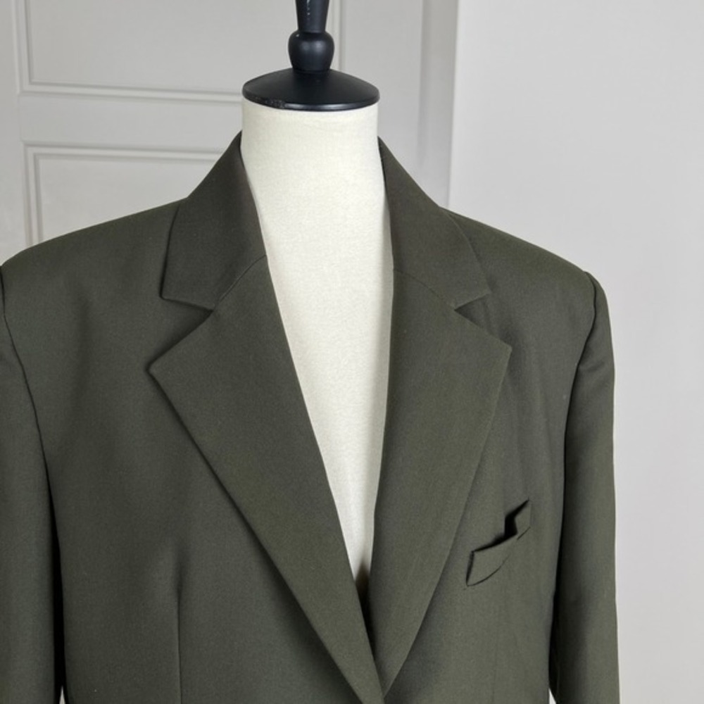 Zara Oversized Mens Inspired Blazer Double Button Front Boyfriend Sz M Green - Picture 4 of 9